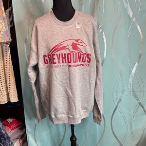 Gildan Gray Crewneck Sweater with Red Graphic